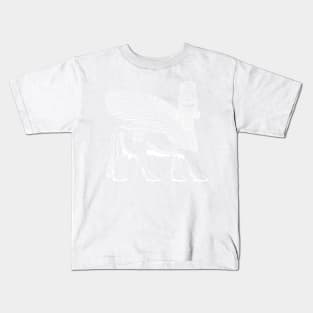 Lamassu Winged Bull Front White Kids T-Shirt